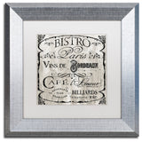 Color Bakery 'Paris Bistro III', Silver Frame, White Mat, 11x11