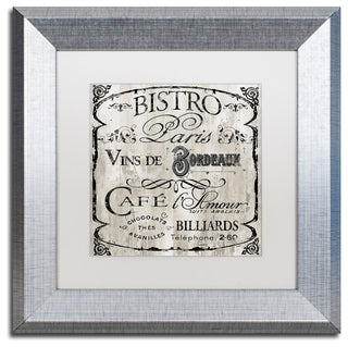 Color Bakery 'Paris Bistro III', Silver Frame, White Mat, 11x11