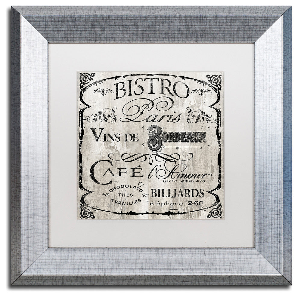 Color Bakery 'Paris Bistro III', Silver Frame, White Mat, 11x11