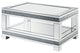 Benzara BM252335 Coffee Table With Open Shelf and Mirror Panels, Silver