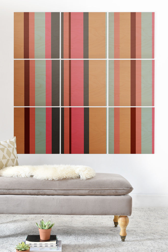 Deny Designs Natalie Baca Baja Mexicali Stripe Wood Wall Mural, 4'x4'