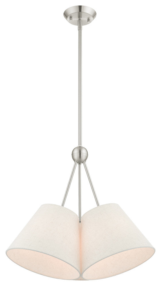 Livex Lighting Prato 3 Light Brushed Nickel Chandelier