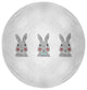Bunny Triplets Easter Chenille Rug, Wave Top Blue, 5' Round