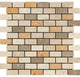 1 X 2 Mixed Travertine Tumbled Brick Mosaic Tile