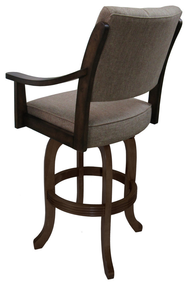 Casa Swivel Wood Stool on Melina Base, Basin Beige - New Brown, 26"