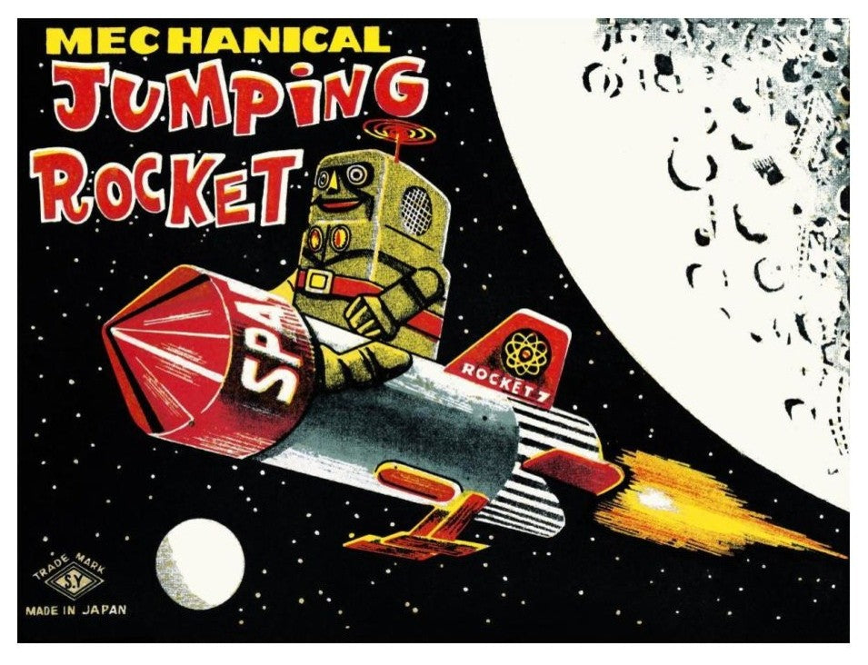 "Mechanical Jumping Rocket" Digital Paper Print by Retrobot, 24"x19"