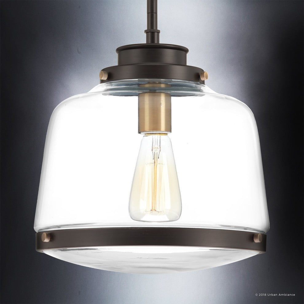 Luxury Industrial Pendant Light, Nottingham Series, Olde Bronze