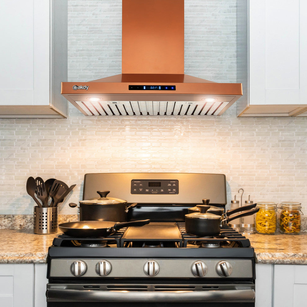 AKDY 30"� Wall Mount Copper Stainless Steel Range Hood