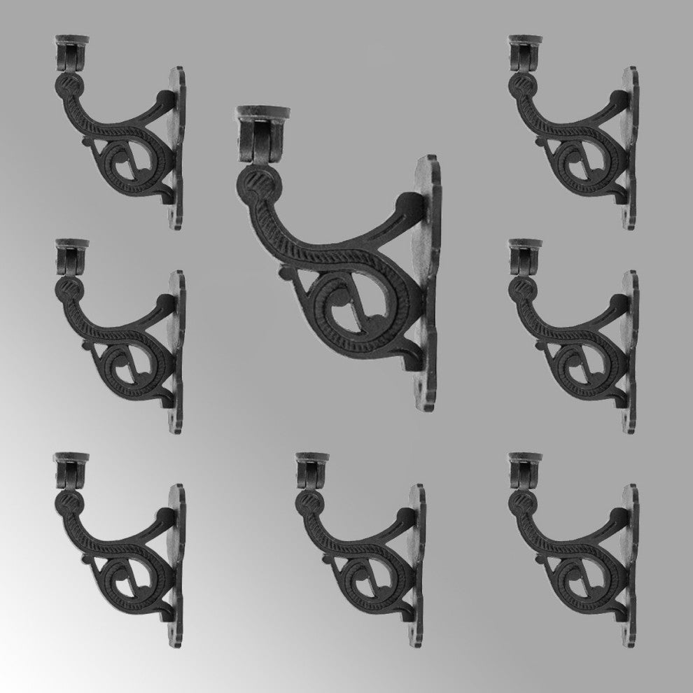 Black RSF Iron Handrail Bracket for Indoor Stairs Pack of 8 Renovators Supply