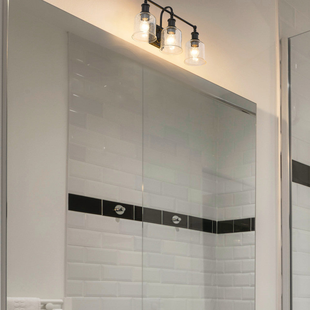 Zlite 734-3V-MB 3-Light Vanity, Clear Seedy