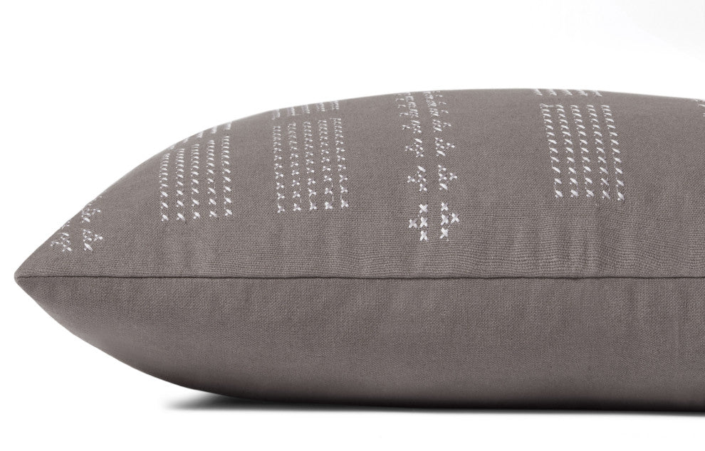 Jean Stoffer x Loloi William Grey 13'' x 21'' Cover, Poly Pillow