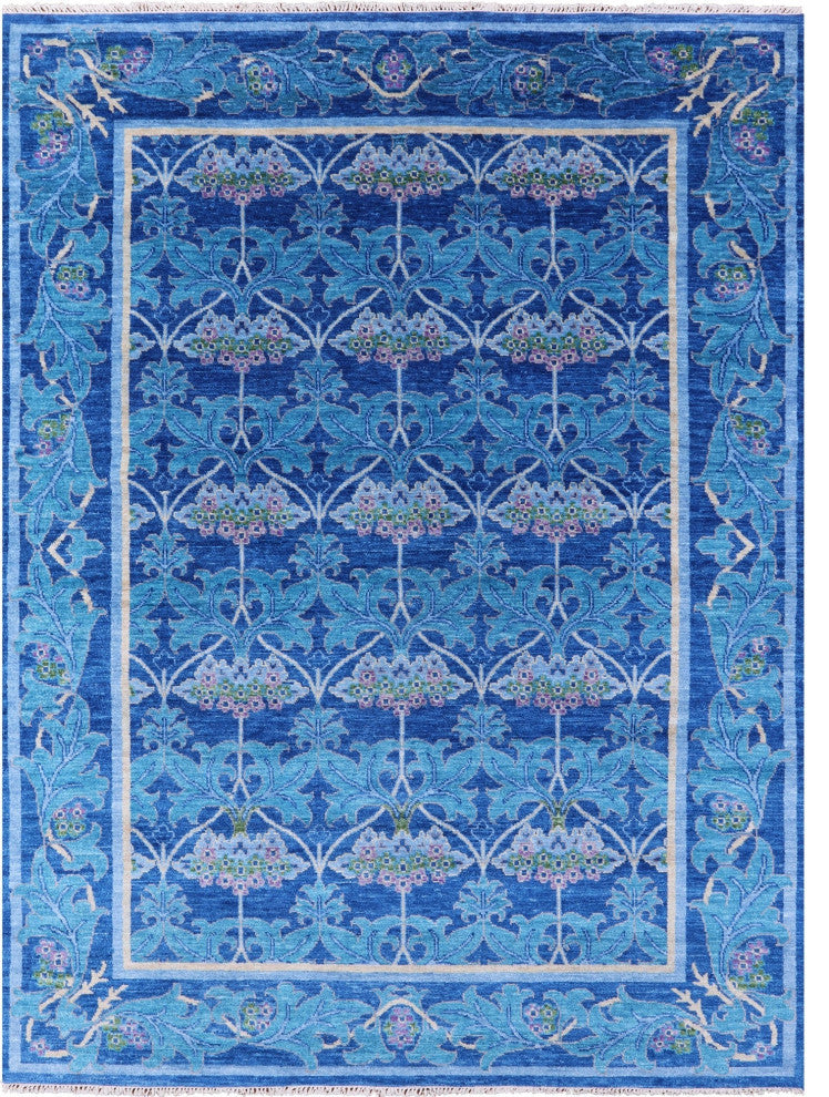 Hand Knotted William Morris Wool Rug 9' 1" X 12' 2" - Q13604