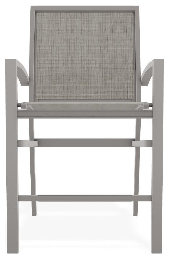 Kendall Sling Balcony Height Stackable Outdoor Stool, Smoke/Warm Gray