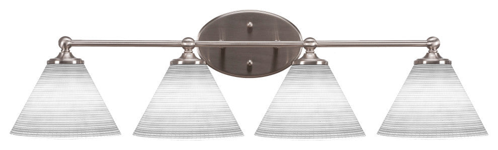 Capri 4-Light Bath Bar, Brushed Nickel/White Matrix
