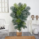 6.5' Golden Cane Artificial Palm Tree, Handmade Natural Jute and Cotton Planter
