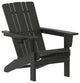 Halifax Weather Resistant Adirondack Chair with Cup Holder, Black