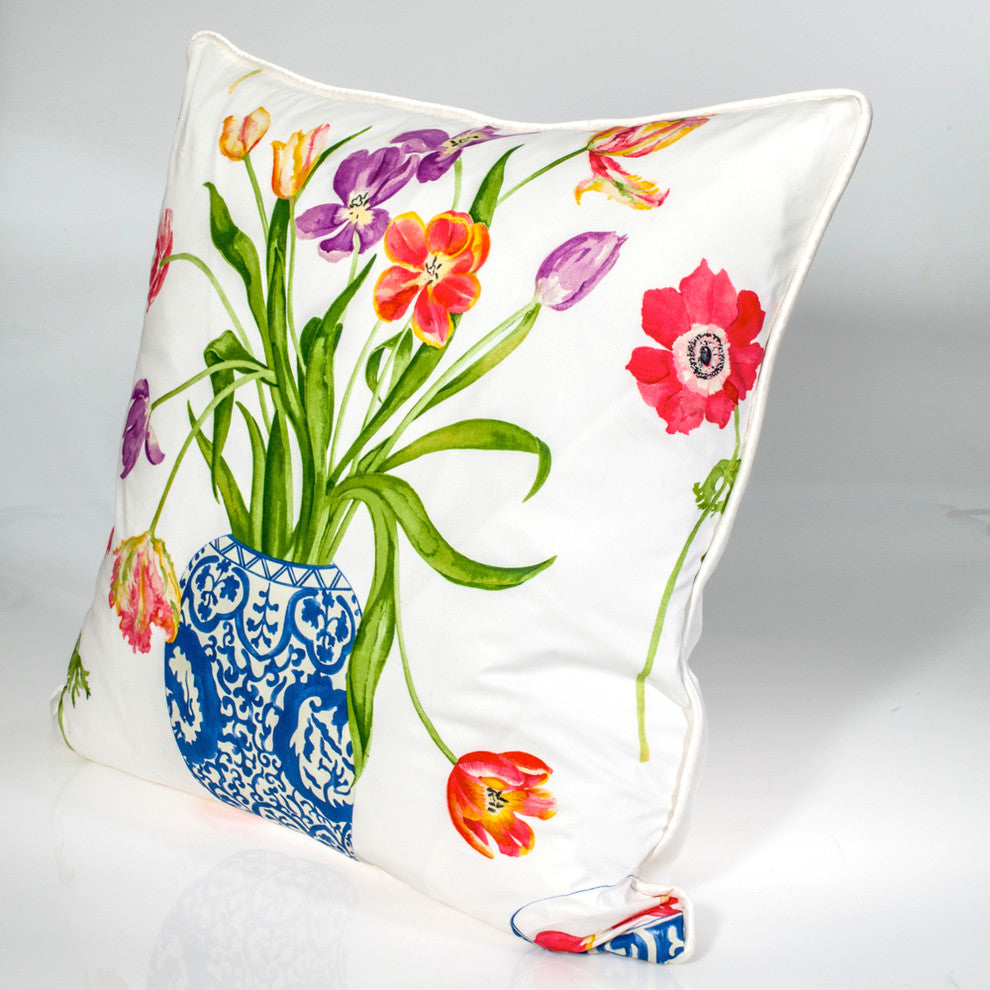 Designer Floral Pillow Cover, Decorative Pillow,, 22"x22"