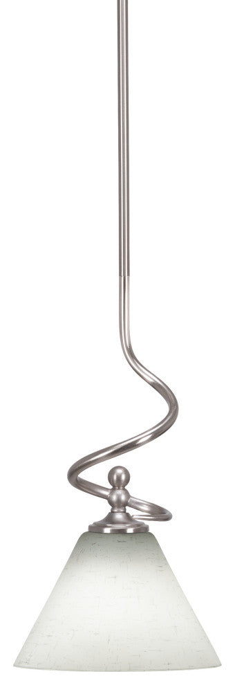 Capri Stem Mini Pendant In Brushed Nickel Finish With 7" White Muslin