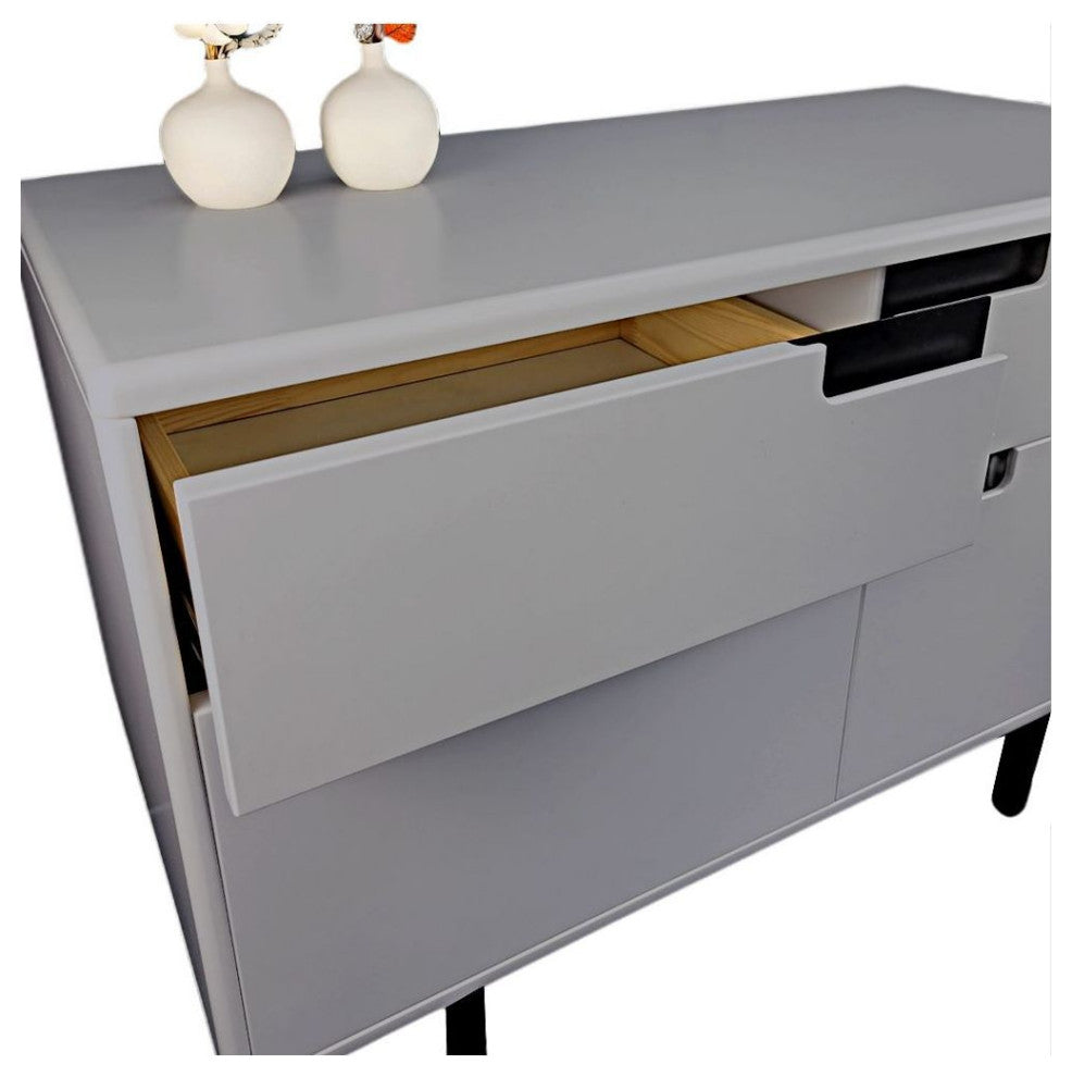 POW Furniture Dornan Minimal Modern Multipurpose Cabinet, Gray