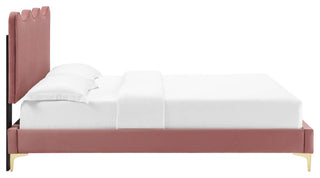 Current Performance Velvet Twin Platform Bed, Dusty Rose