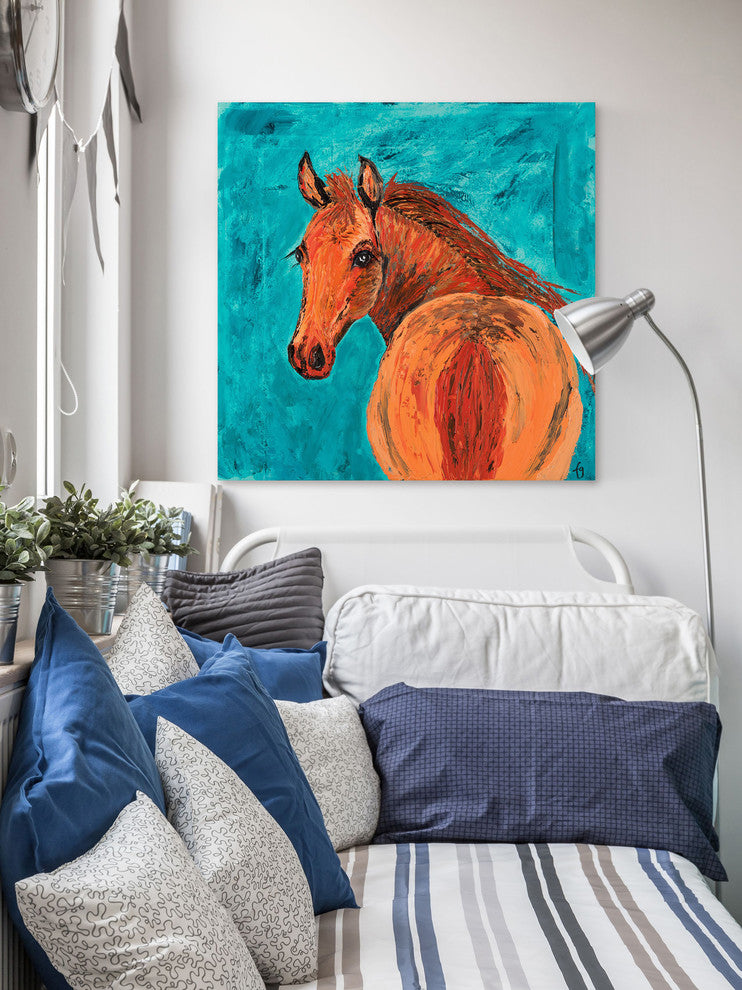 "Rusty Bai" Painting Print on Wrapped Canvas, 24"x24"