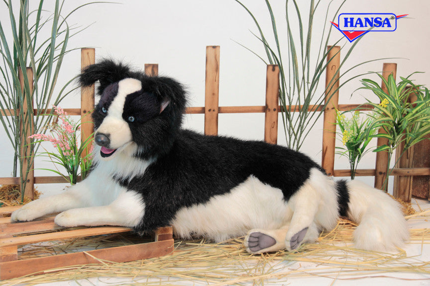 Border Collie Laying Stuffed Animal
