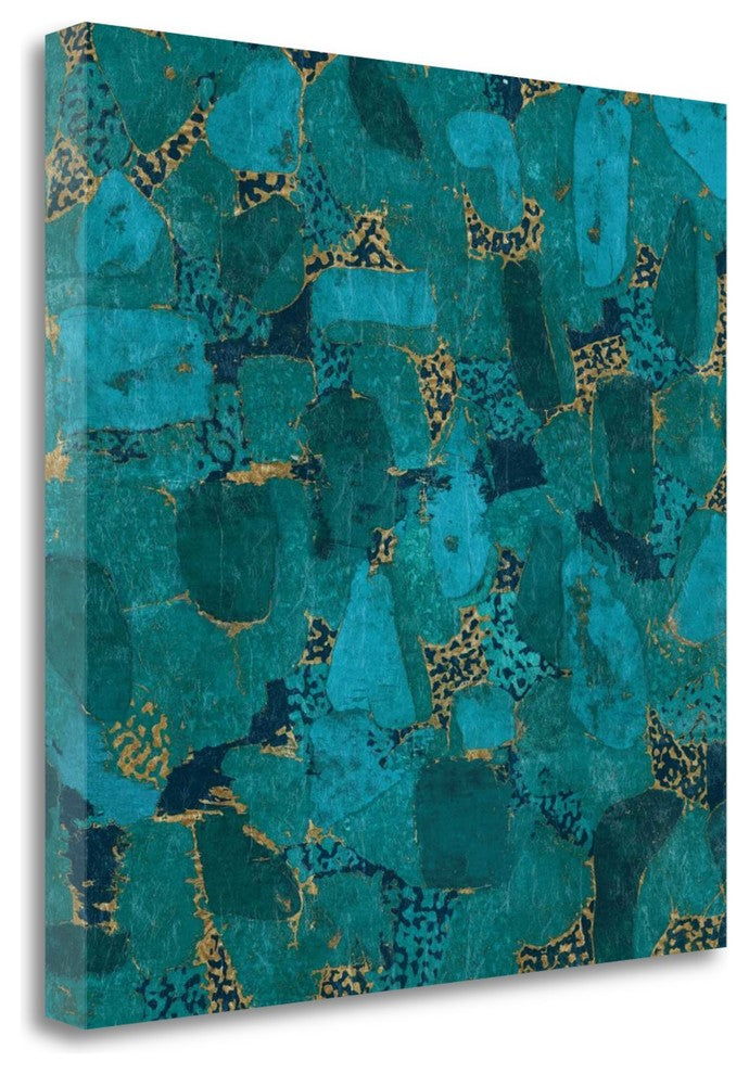 "Gilded Stone Turquoise" By Wild Apple Portfolio, Giclee on Gallery Wrap Canvas
