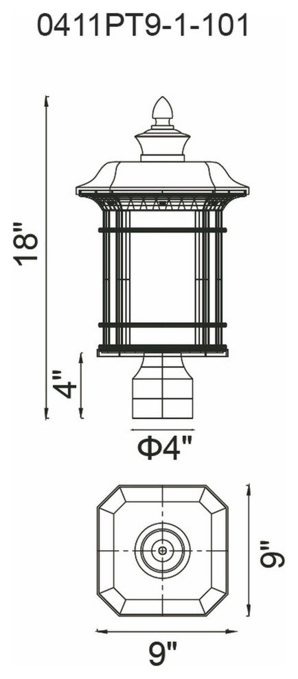 Blackburn 1 Light Outdoor Black Lantern Head