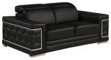 Oliver Genuine Loveseat, Black