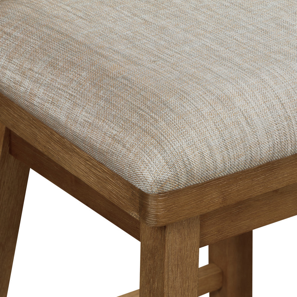 Brookline Oak High Back Wood Bar Stool, 42.5 in.
