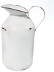 Decorative White Enamel Milk Jug