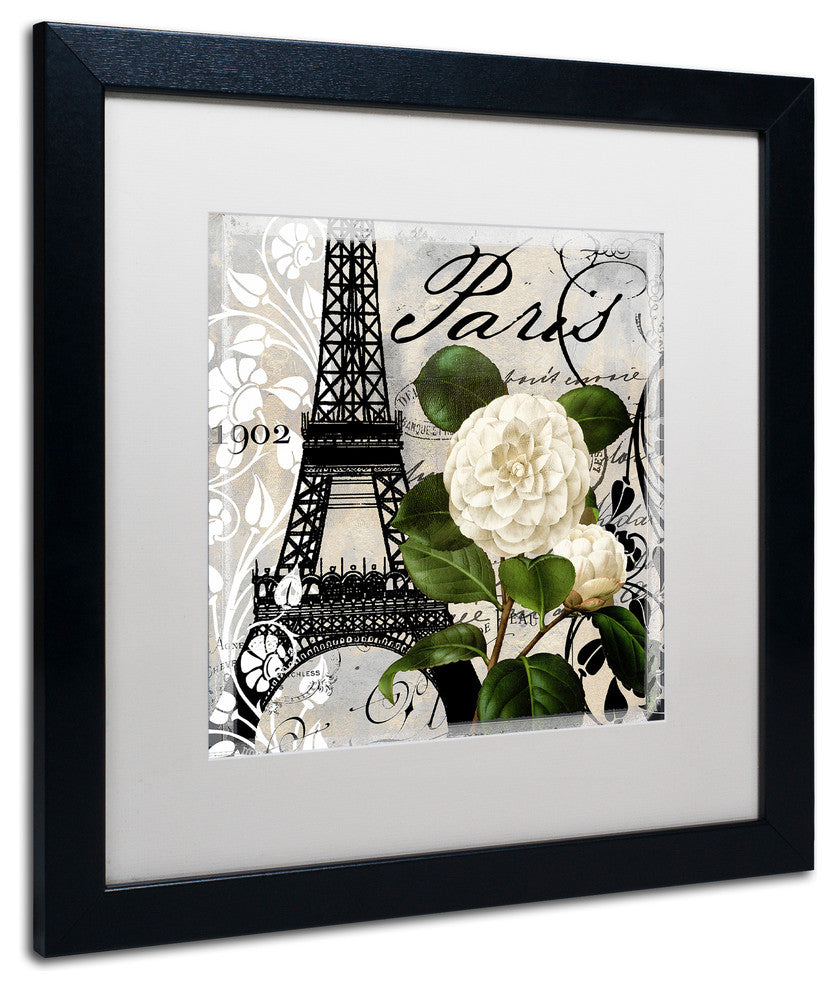 Color Bakery 'Paris Blanc I' Art, Black Frame, White Matte, 16"x16"