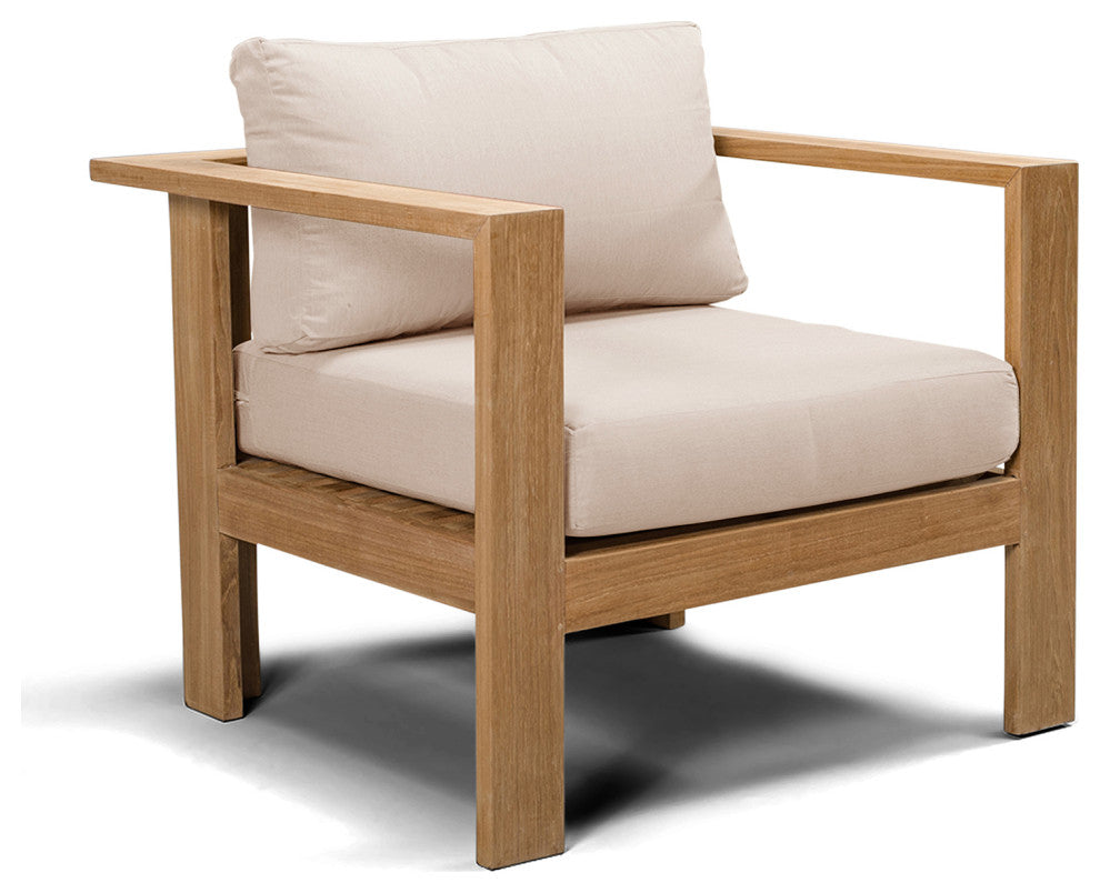Ando Teak 4 Piece Loveseat Set, Canvas Flax