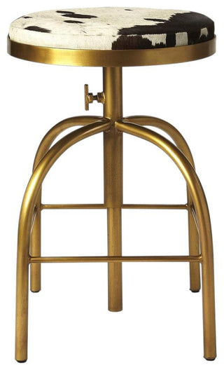 Rustic Gold Iron Adjustable Swivel Barstool