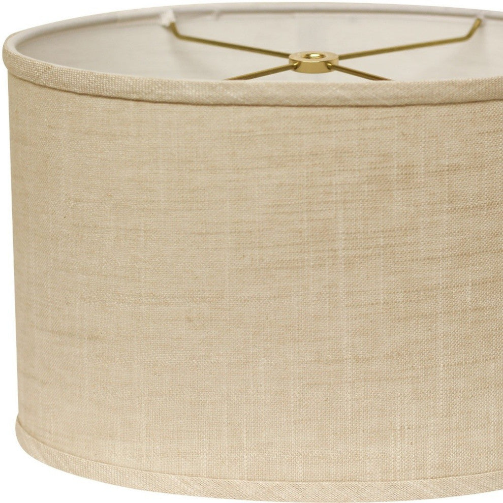 14" Light Wheat Throwback Oval Linen Lampshade