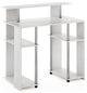 Furinno Simple Design Computer Writing Desk White Oak Stainless Steel Tubes