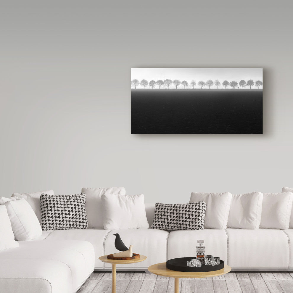 Huib Limberg 'Foggy Flevopolder' Canvas Art, 32"x16"