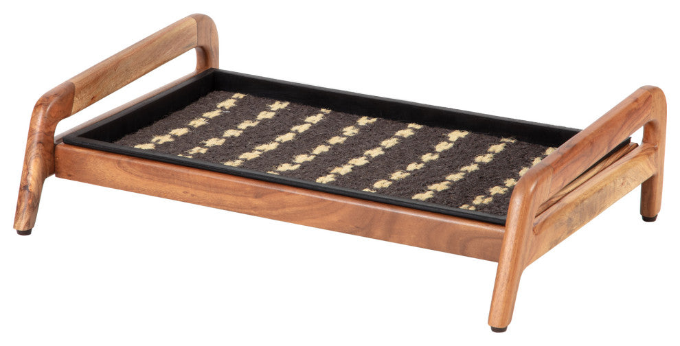 Single-Tier Natural Stand With 2-Pair Rubber Boot Tray Stevie and Paul