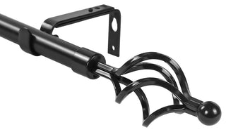 1" Birdcage Drapery Curtain Rod, Black, 28"-48"