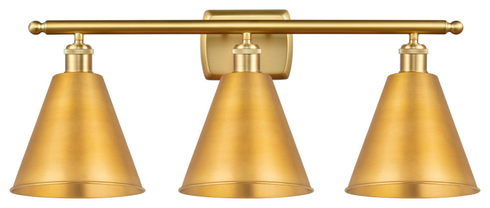 Ballston Cone Bath Vanity Light, Satin Gold, Satin Gold