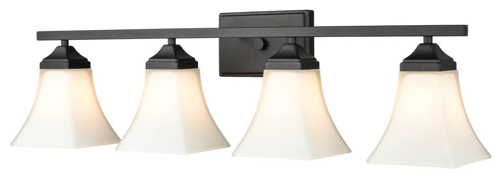 4 Light 31.5" Matte Black Vanity Light