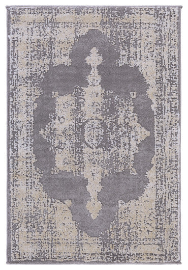 Surya Tibetan TBT-2310 2'7"x7'7" Rug, Medium Gray/Cream/Khaki