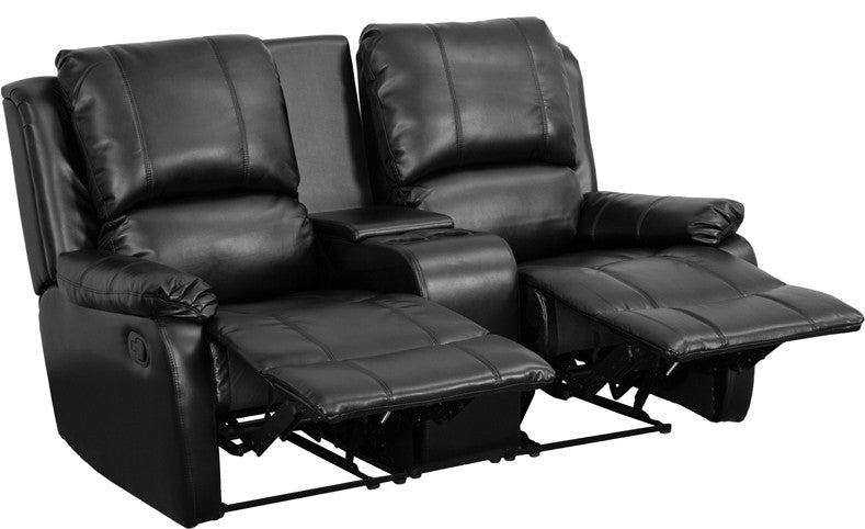 Flash Allure 2-Seat Reclining Pillow Back Black - BT-70295-2-BK-GG