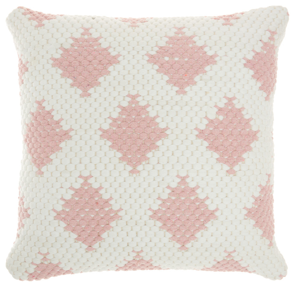 Mina Victory DL881 Throw Pillow, Blush, 20"X20"