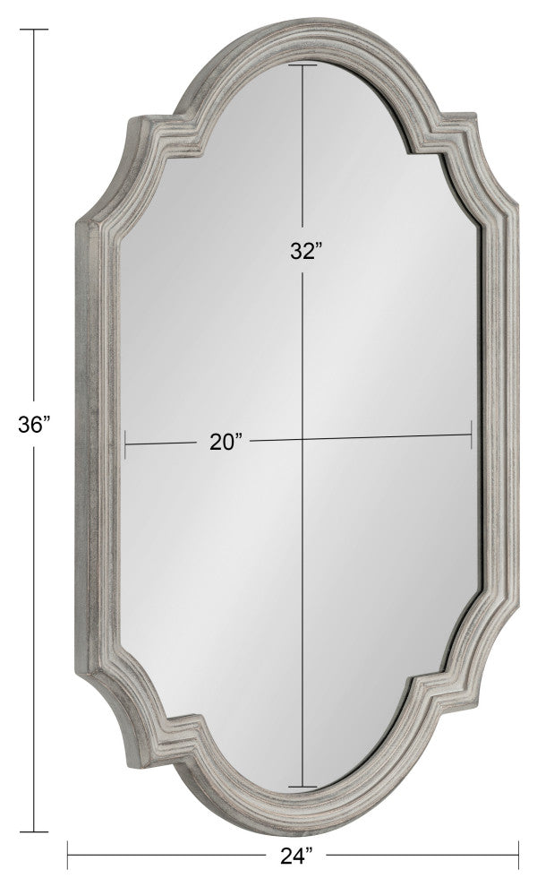 Fairbourne Framed Wall Mirror, Gray, 24"x36"