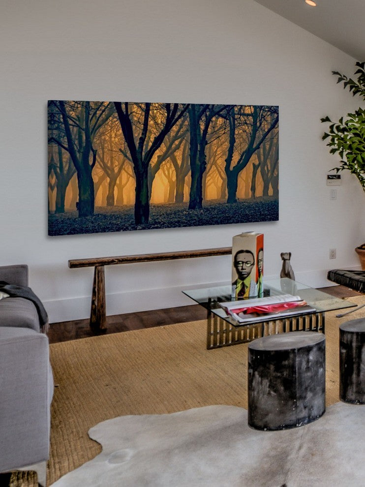 "Woods Aglow" Painting Print on Canvas