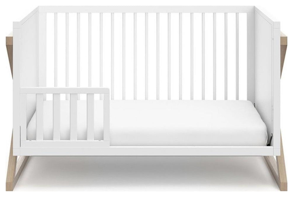 Storkcraft Equinox 3 in 1 Convertible Crib in White and Driftwood