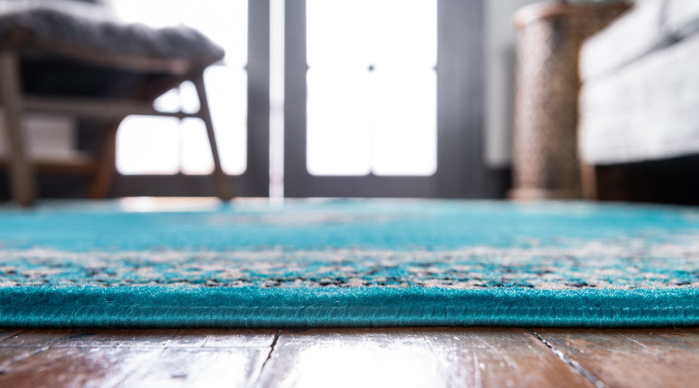 Unique Loom Turquoise Washington Reza 4' 0 x 6' 0 Area Rug