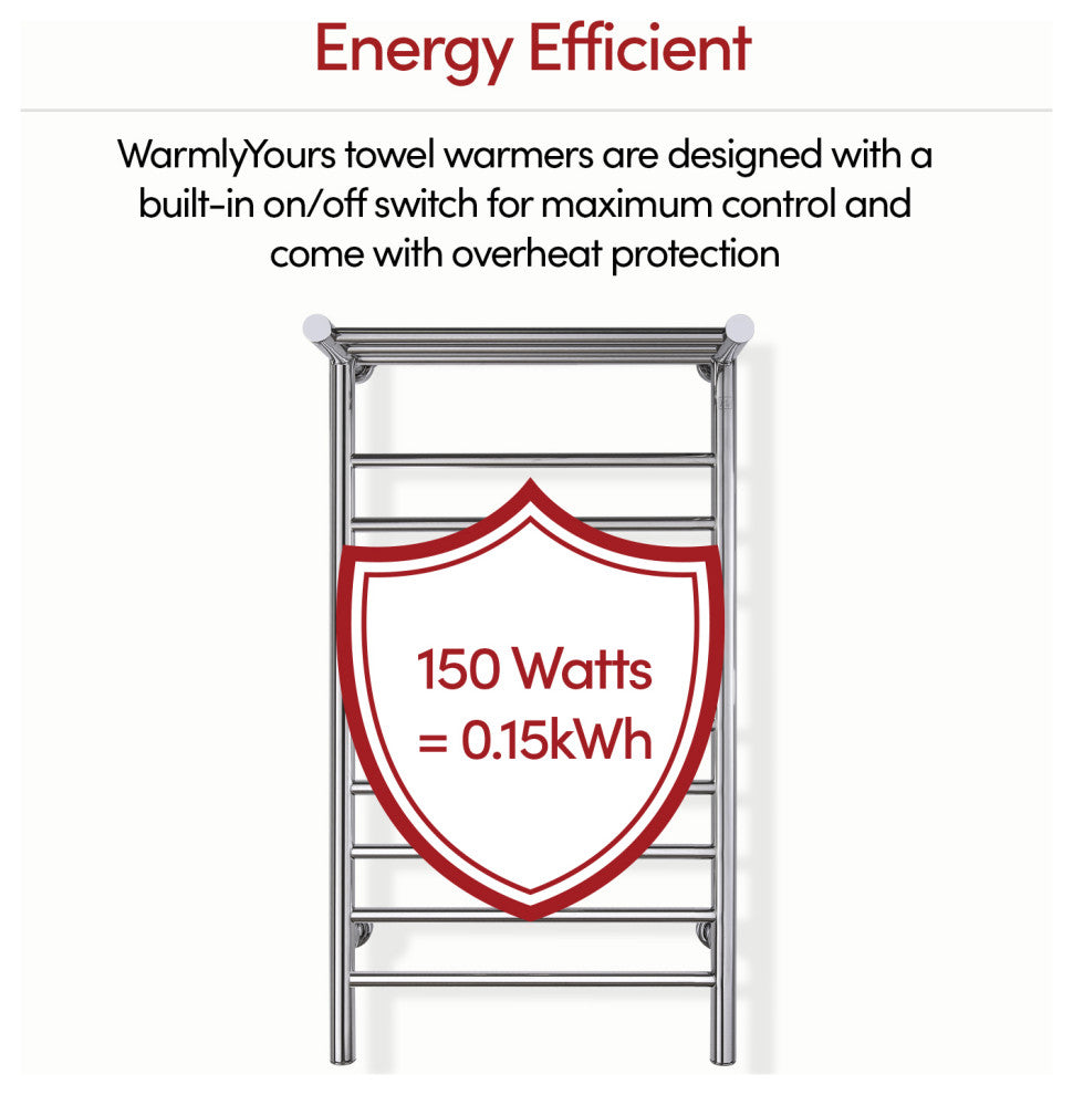 8 Bars Summit Towel Warmer, Dual Connection, Polished