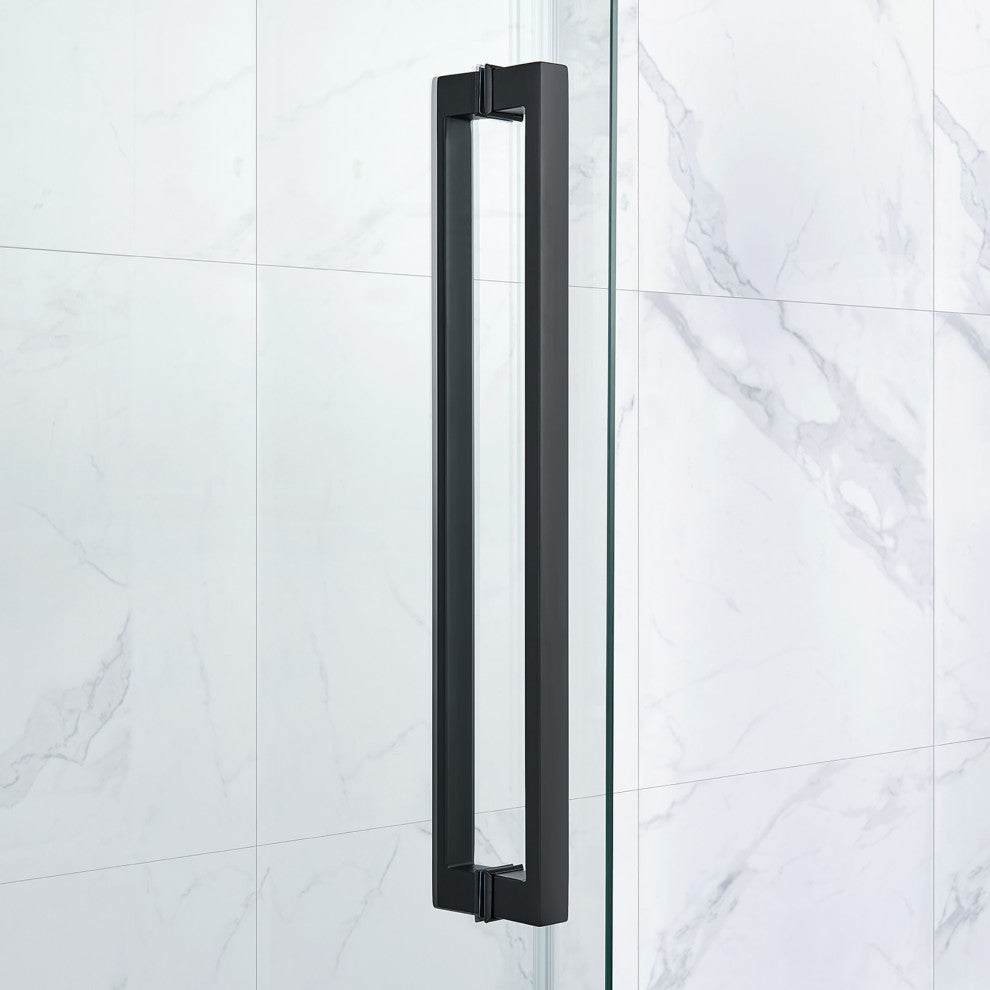 Bel Soft-Close Matte Black 60" Frameless Sliding Soft Close Shower Door